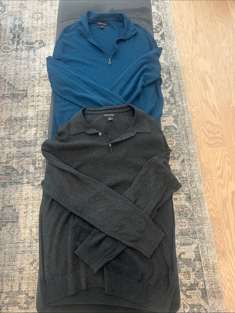 Banana Republic Men’s Blue and Charcoal Zip & Polo Layering Sweaters